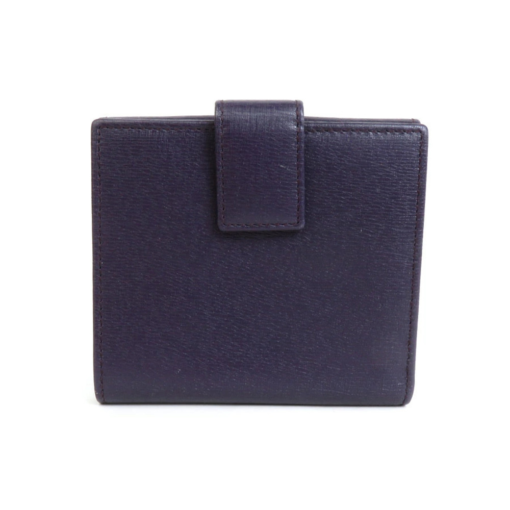 Gucci Leather Purple Wallet fold Gold Bi Purple Gold